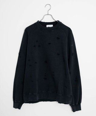 WEGO ダメージプルオーバースウェット ブラック