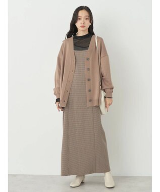 earth music&ecology サイドスリットルーズＶネックカーディガン Mocha