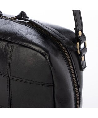 UNBILLION ピークスピーク PEAKSPEAK / 牛革パッチワークスクエアショルダー ブラック