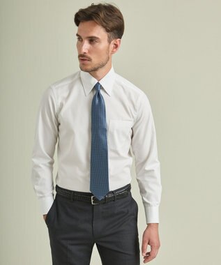 GOTAIRIKU 【形態安定】PREMIUMPLEATS_レギュラーカラー 通年ドレスシャツ ホワイト系