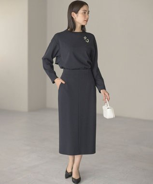 組曲 【KUMIKYOKU NAVY】コンフォータブルアムンゼン ティアードブラウス ネイビー系