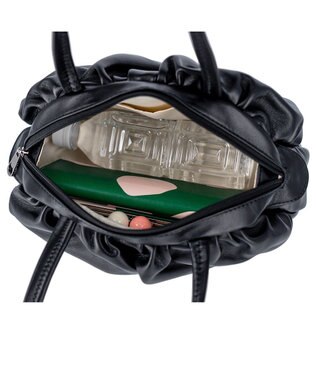 tsumori chisato CARRY ラムギャザー ミニボストン トートバッグ ブラック