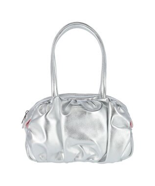 tsumori chisato CARRY ラムギャザー ミニボストン トートバッグ シルバー