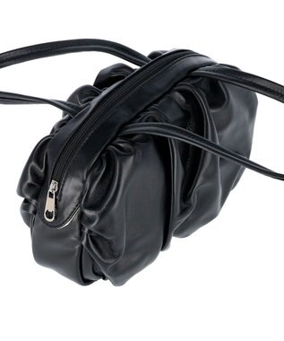 tsumori chisato CARRY ラムギャザー ミニボストン トートバッグ ブラック