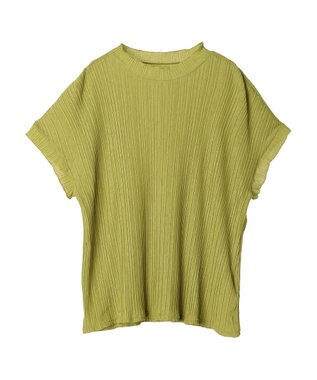 Green Parks プリーツ加工フレンチスリーブカットプルオーバー Lime Green