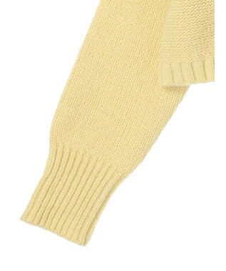 Green Parks ショート丈ケーブルニットプルオーバー Yellow