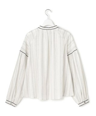 23区 L 【SLOW/一部店舗限定】ストライプエンブロイダリー ブラウス ホワイト系1
