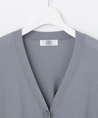 J.PRESS LADIES 【洗える】 シルキーレーヨンストレッチ Ｖネック カーディガン ダルブルー系