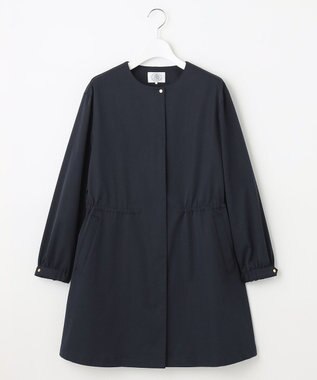 J.PRESS LADIES S 【洗える】 ソロテックスドライツイル ノーカラー コート ネイビー系
