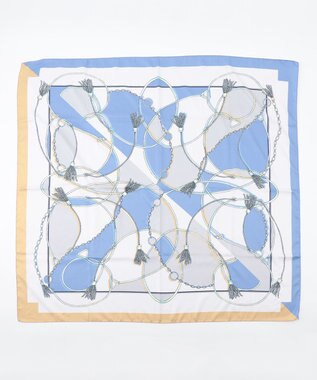 ANY SIS 【WEB・一部店舗限定】大判チェーン スカーフ ブルーチェーン