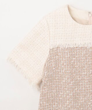 GRACE CONTINENTAL ツイードコンビミニワンピース ベージュ