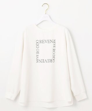 ANY SIS L 【洗える】2wayストレッチジョーゼットロゴ ロンT オフ×スクエア