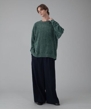 WEGO 【ユニセックス着用ITEM/MLサイズ展開】ベロアモールプルオーバー グリーン