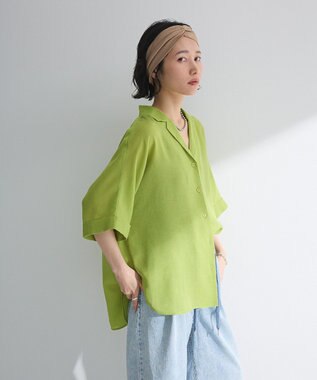Green Parks 【WEB限定】開襟シアージャケット風シャツⅡ Green