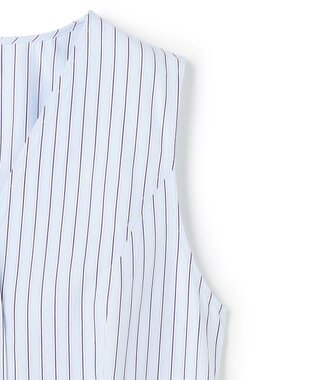 uncrave THOMAS MASON ペプラムジレブラウス ブルーストライプ