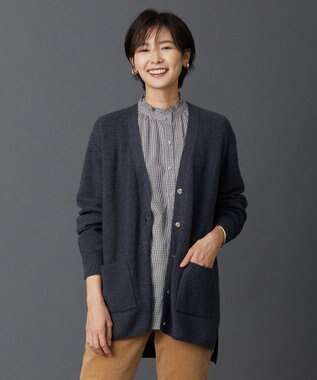 J.PRESS LADIES 【洗える】SEMI WORSTED カーディガン グレー系