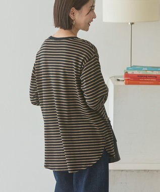 AMERICAN HOLIC アソートラウンドカットプルオーバー Border Black