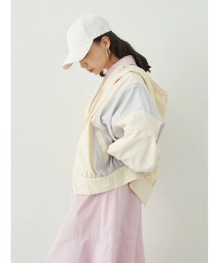 earth music&ecology コクーンギャザー切替ブルゾン Ivory