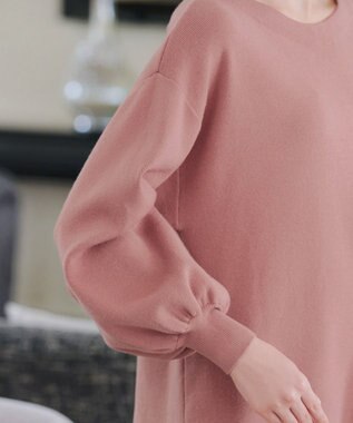 Tiaclasse L 【安田美沙子さん着用・洗える】ボリュームパフスリーブニットチュニック ピンク