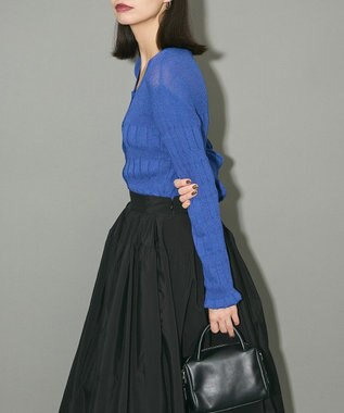 Green Parks プリーツニットカーディガン Blue