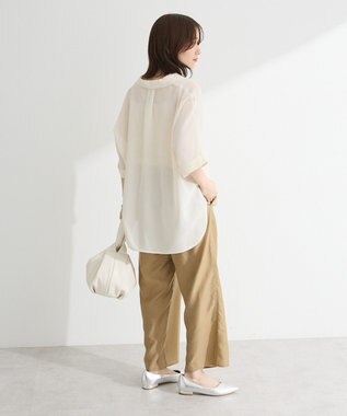 Green Parks 開襟シアージャケット風シャツ Check