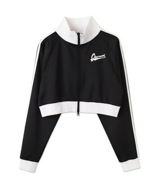 WEGO ロゴプリントトラックジャケット ブラック