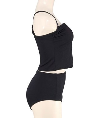 San-ai Resort（三愛水着楽園） 【WEB限定】ニットレーストップス付き4点セット水着 オフホワイト