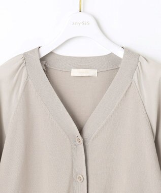 ANY SIS 【洗える】シアースリーブ カーディガン アイスグレー