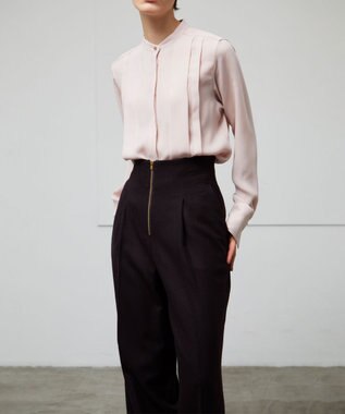 BEIGE， 【洗える】STOW / フロントタックブラウス Nude