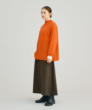J.PRESS YORK STREET 【WOMEN】ウールカシミヤ ハイネックニット オレンジ系