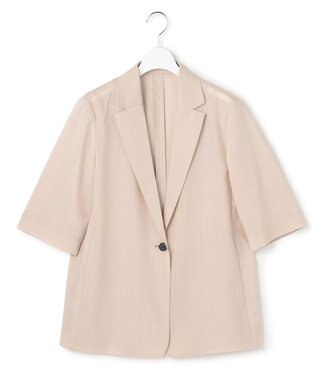 ICB L Peラミーシアータフタ 半袖ジャケット サンドベージュ