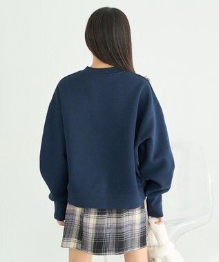 earth music&ecology アソートロゴショートスウェット Navy