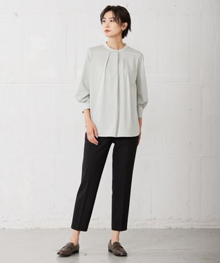 J.PRESS LADIES 【洗える】2way thermoサキソニー テーパード パンツ ブラック系