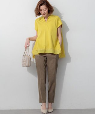 23区 【CanCam掲載】リネンレーヨンストレッチ テーパード パンツ モカ系