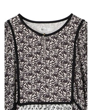 CRAFT STANDARD BOUTIQUE インド綿混エスニック切替ワンピース Charcoal Gray