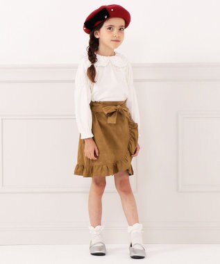 組曲 KIDS 【110-140cm】ビッグカラー ブラウス アイボリー系