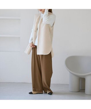 MODE ET JACOMO <carino>グリッターコンビフラットシューズ ベージュコンビ