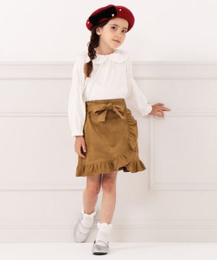 組曲 KIDS 【110-140cm】ビッグカラー ブラウス アイボリー系