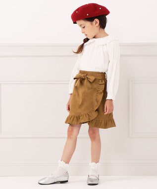 組曲 KIDS 【110-140cm】ビッグカラー ブラウス アイボリー系