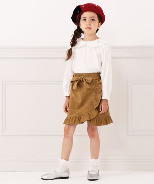 組曲 KIDS 【110-140cm】ビッグカラー ブラウス アイボリー系