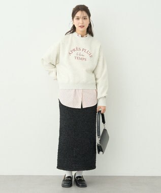 earth music&ecology アソートロゴショートスウェット Oatmeal