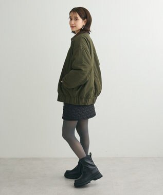 Green Parks ・ＥＬＥＮＣＡＲＥ　ＤＵＥ　フェイクレザーエリブルゾ Khaki