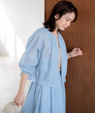 組曲 【先行予約】カラーボイル ブルゾン クラウディブルー系