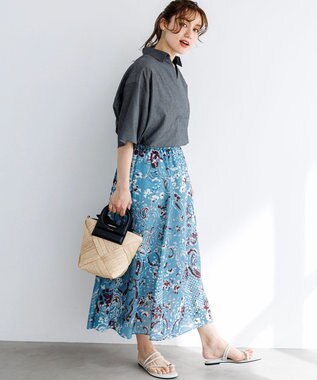 23区 L 【Lサイズ限定】リラックスシルエット スキッパーシャツ グレー系