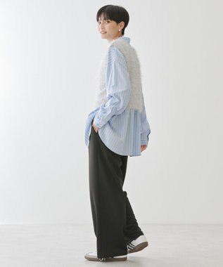 AMERICAN HOLIC 選べる丈２サイズ前後２ｗａｙシャギーベスト Gray