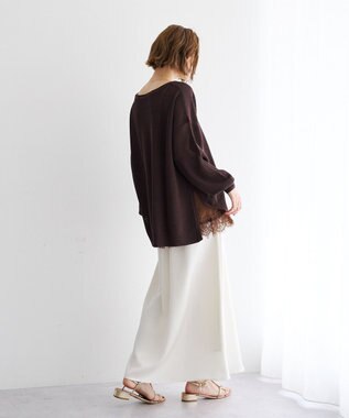 YECCA VECCA サテンフレアスカート Ivory
