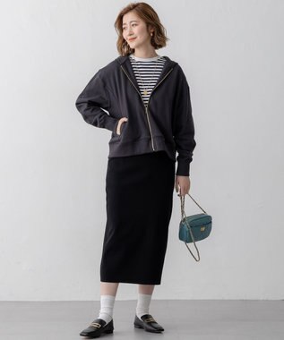 23区 【VERY3月号掲載/洗える】コットンテリー ジップアップ フーディー グレー系