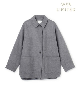 BEIGE， 【WEB限定】PAYSON / ウールリバーオーバーサイズステンカラーコート Top Gray