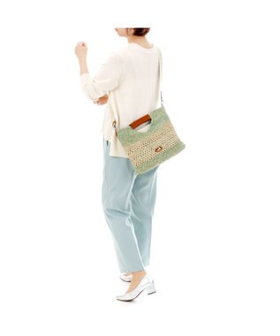 IBIZA ラフィア　2WAYバッグ エメラルドグリーン