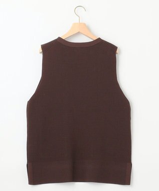 組曲 【洗える・軽量】パールディテールニット ベスト ダークブラウン系